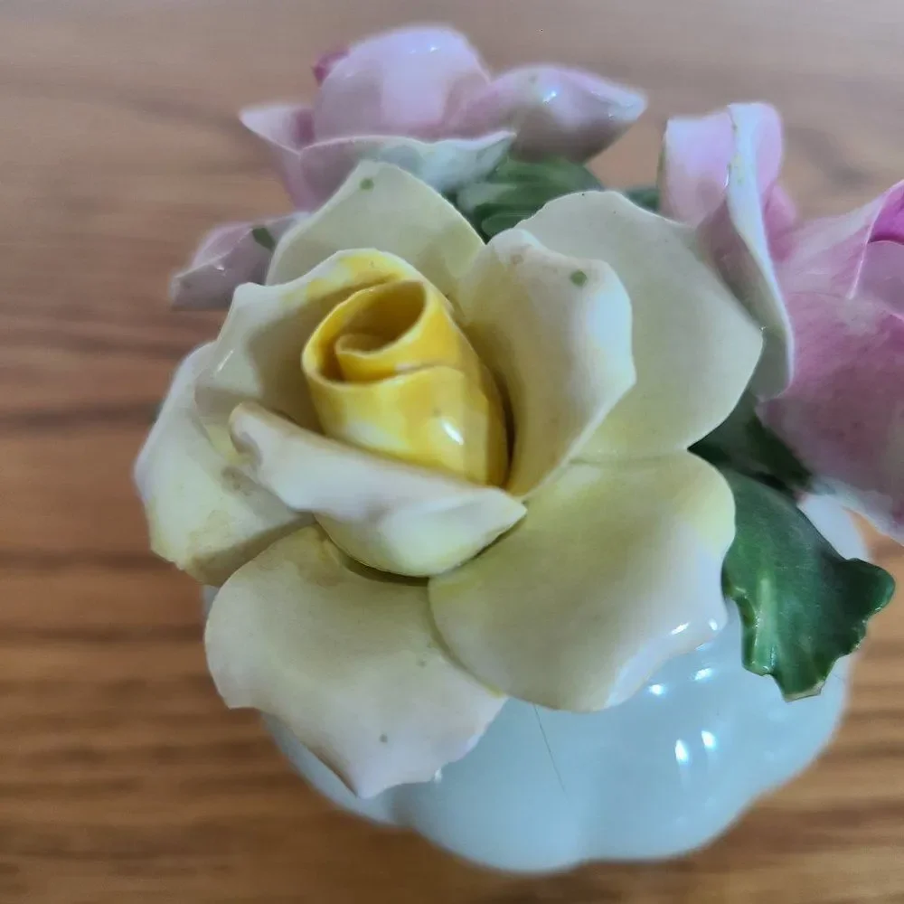 Vintage Radnor Bone China Mini Floral Bouquet Vase Capodimonte Porcelain